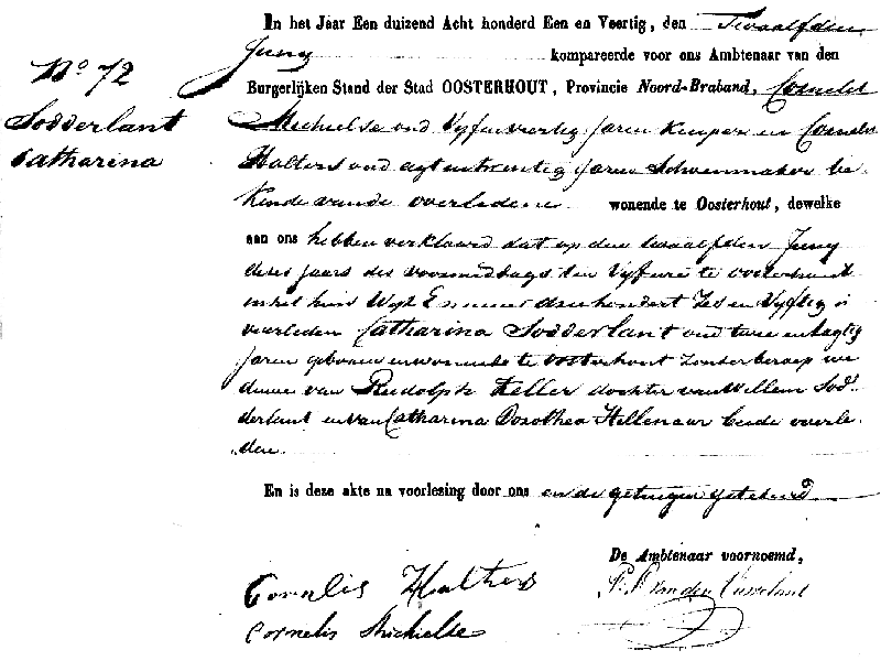 18410612 ovl akte 72 Catharina Sodderlant wd Rudolph Keller